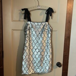 GB tie strap sequin dress